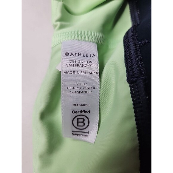 ATHLETA Tanzanite Blue VELOCITY COLORBLOCK CAPRI Stash Pocket Leggings S 457496 - Picture 9 of 9